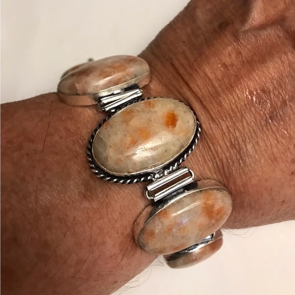 Sunstone 925 Sterling Silver Bracelet - Picture 1 of 4
